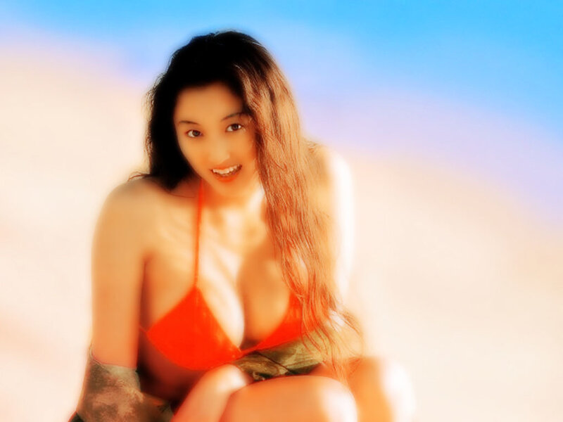 woman in red bikini at beach