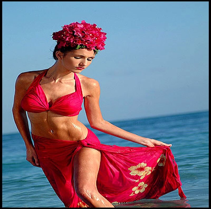 Woman in Red Bikini — Serene, Daytime