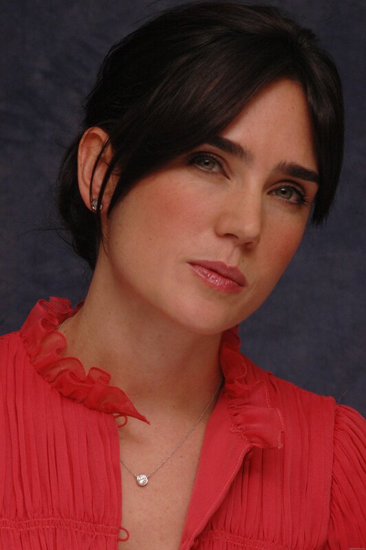 Woman in red blouse portrait