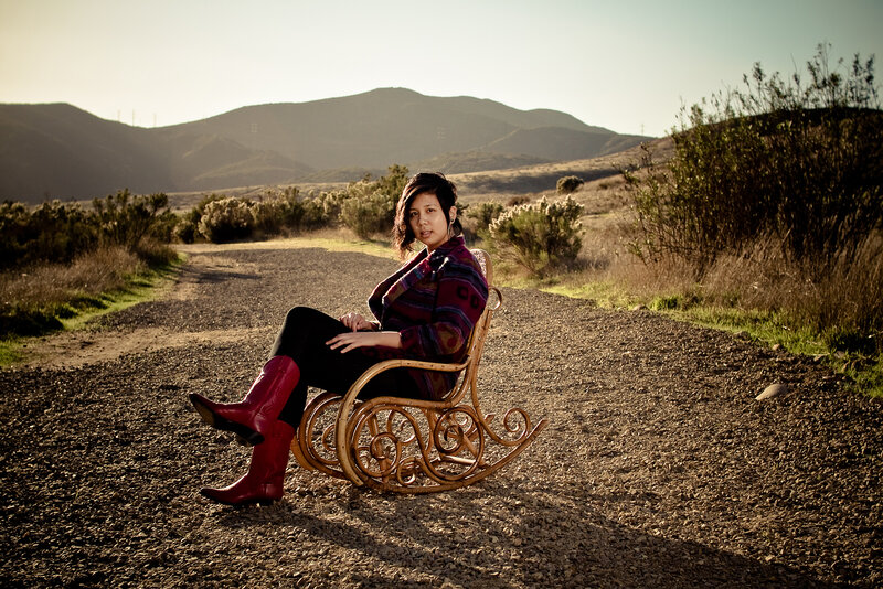Woman in Red Boots — Brown