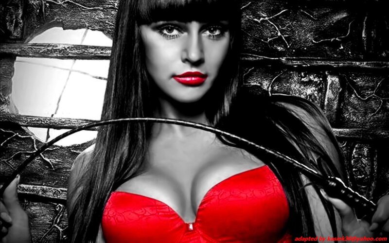 Woman in Red Bra — Dramatic, Photograph