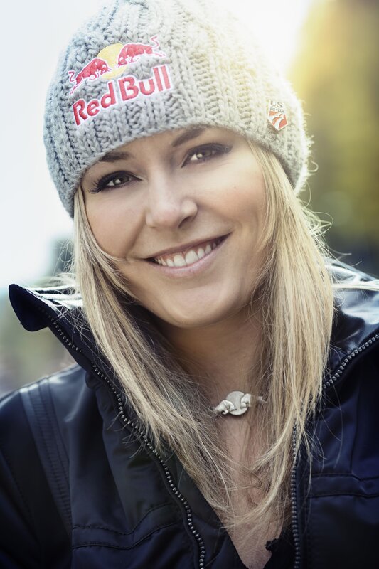 Woman in Red Bull beanie