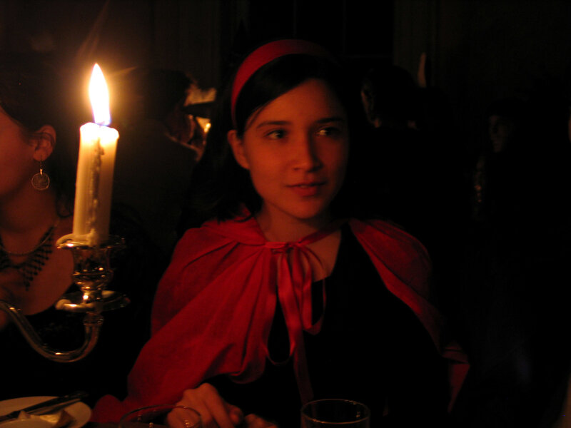 Woman in Red Cape — Dramatic, Night
