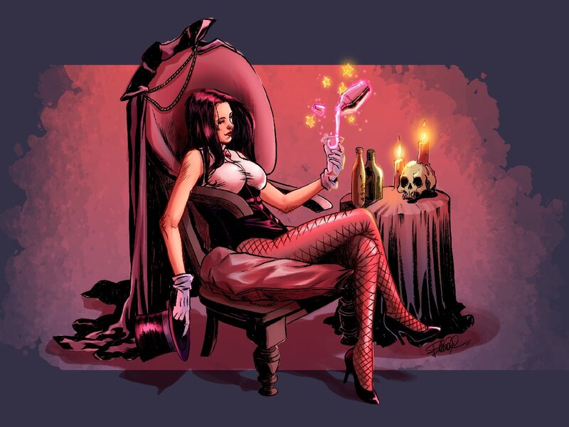 Woman in Red Chair — Dramatic, Night