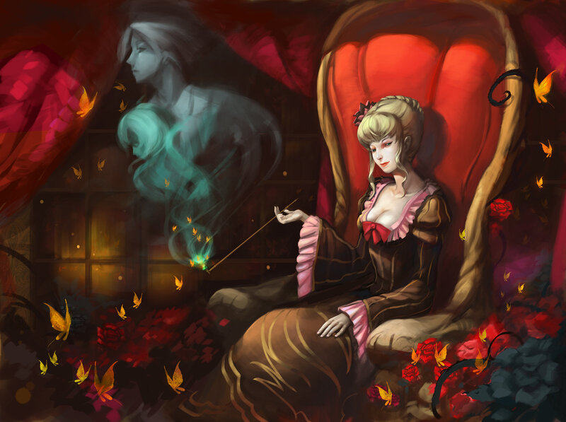 Woman in Red Chair — Dramatic