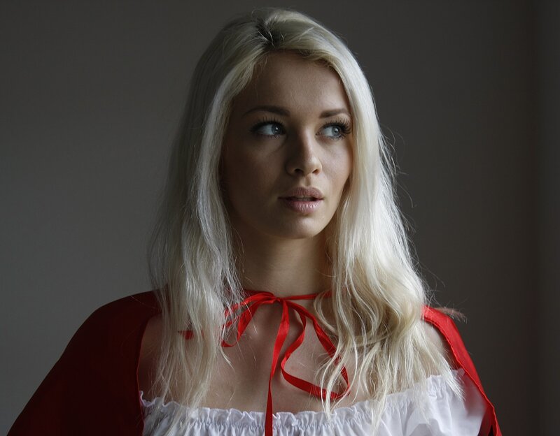 woman in red cloak