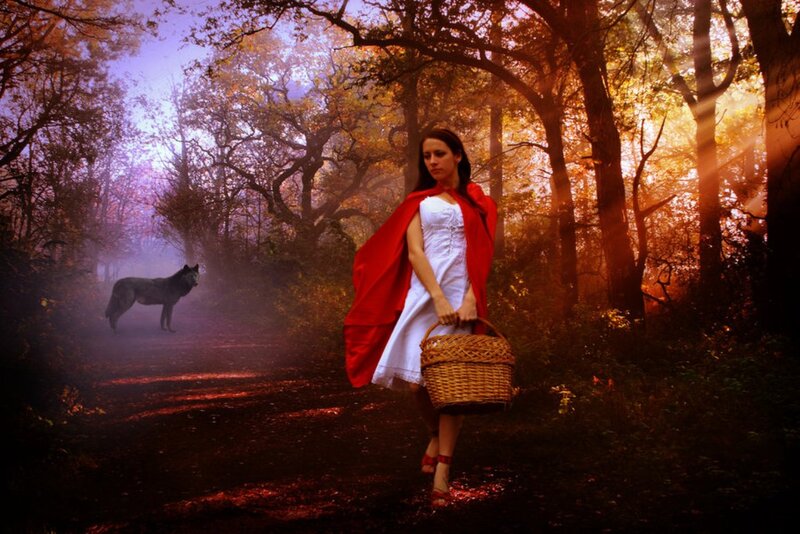 Woman in Red Cloak — Dramatic, Autumn