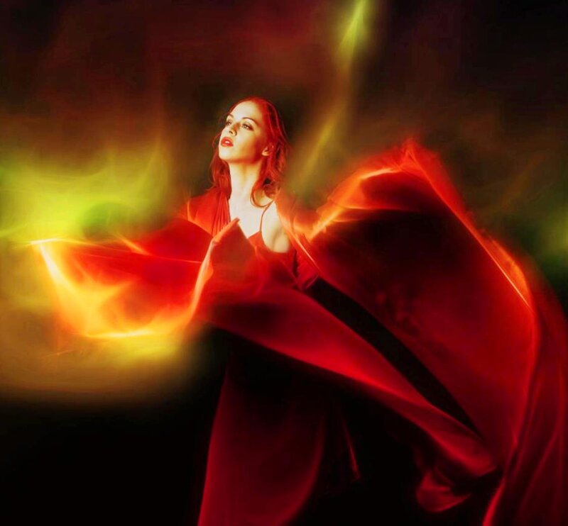 Woman in Red Cloak — Dramatic, Digital Art, Red Cloak
