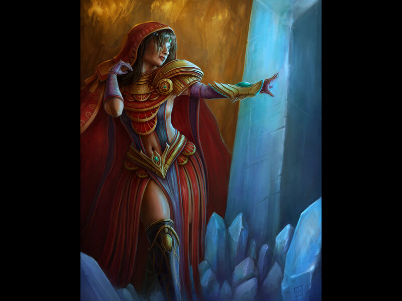 Woman in Red Cloak — Dramatic, Digital Art