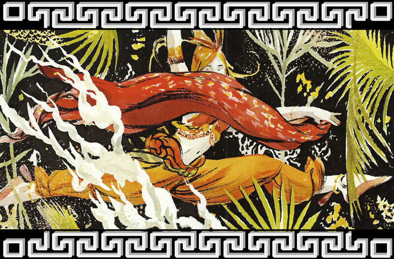 Woman in Red Cloak — Dramatic, Night, Illustration