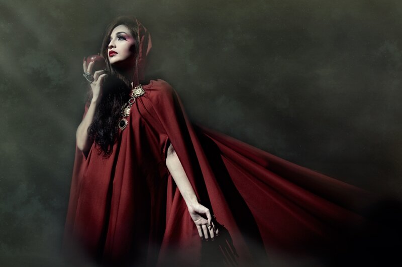 Woman in Red Cloak — Dramatic, Photograph, Apple