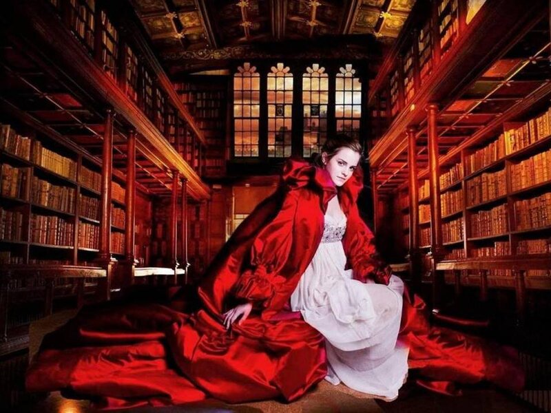 Woman in Red Cloak — Dramatic, Sunset, Photograph