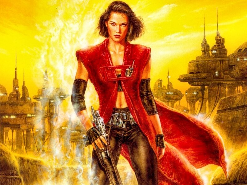 Woman in Red Cloak — Dramatic, Sunset