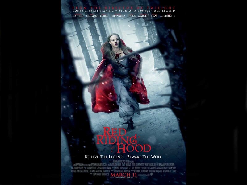 Woman in Red Cloak — Dramatic, Winter, Photograph