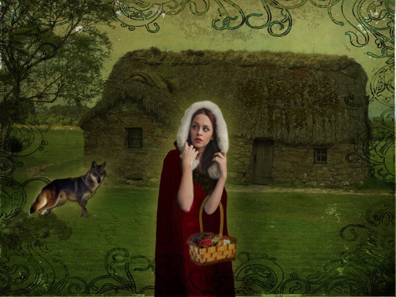 Woman in Red Cloak — Green
