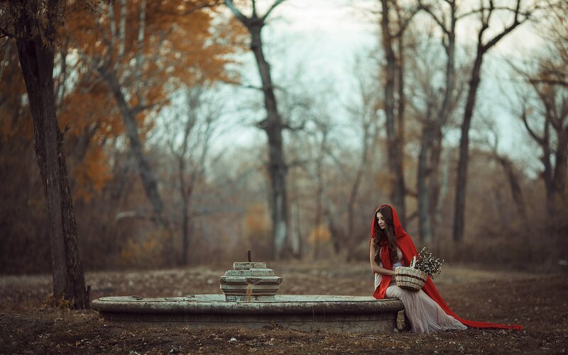 Woman in Red Cloak — Melancholic