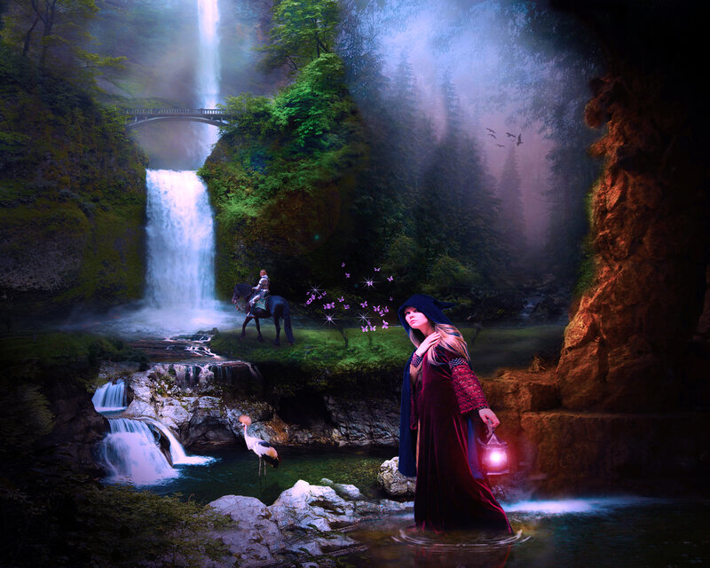 Woman in Red Cloak — Mystical