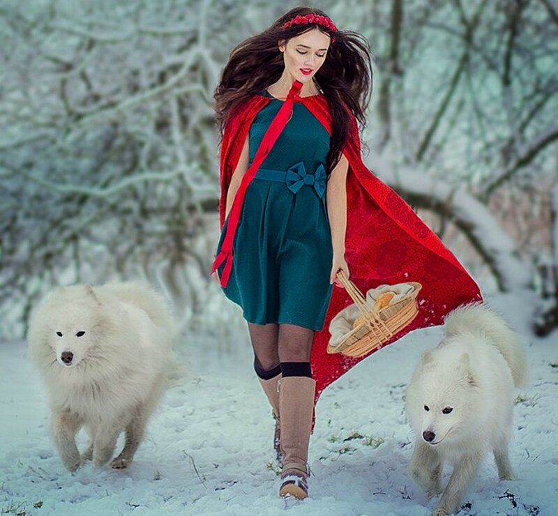 Woman in Red Cloak — Peaceful