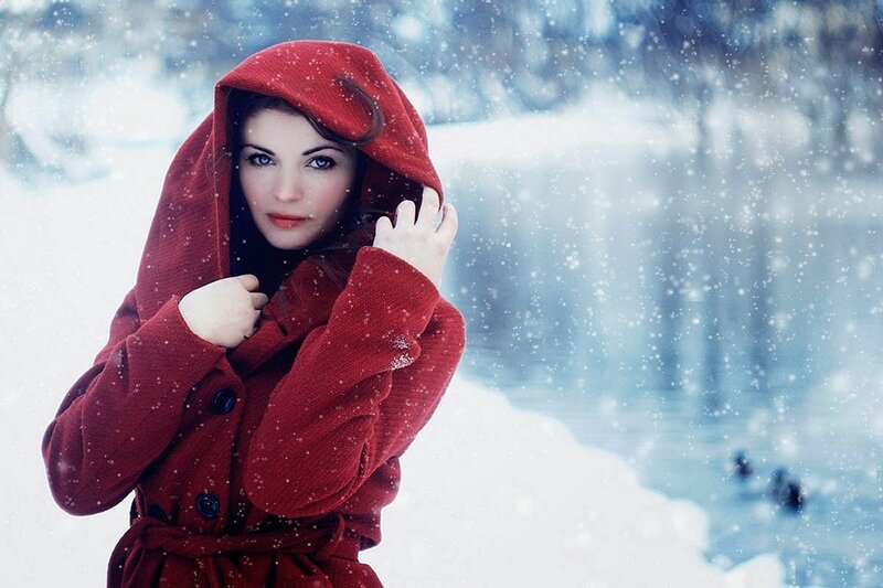 Woman in Red Coat — Cold