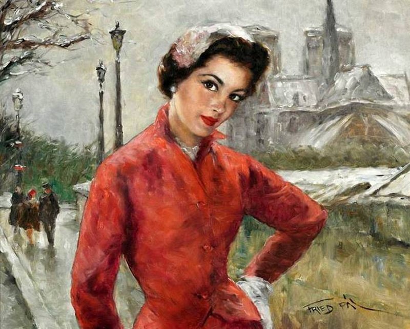 Woman in Red Coat — Confident