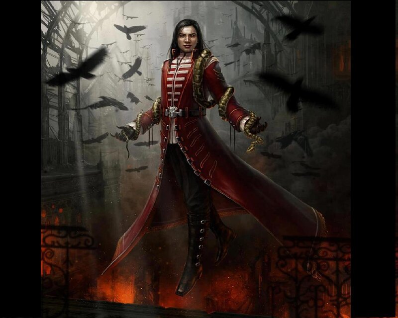 Woman in Red Coat — Dramatic, Night, Digital Art
