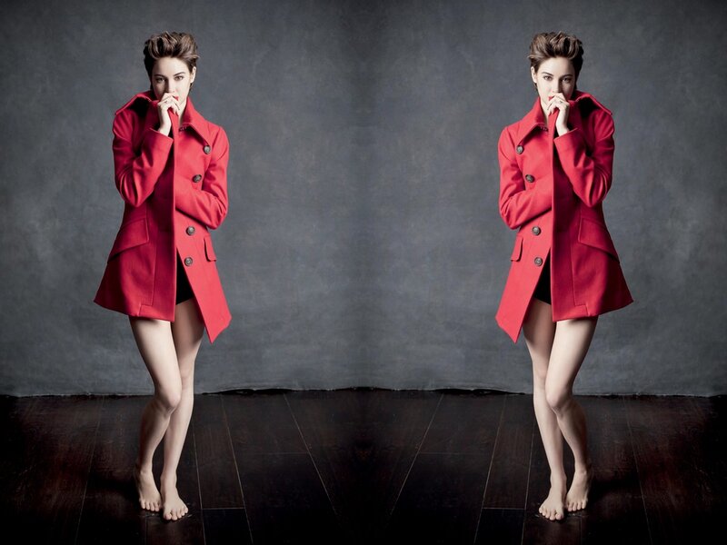 Woman in Red Coat — Dramatic, Photograph, Bare Feet