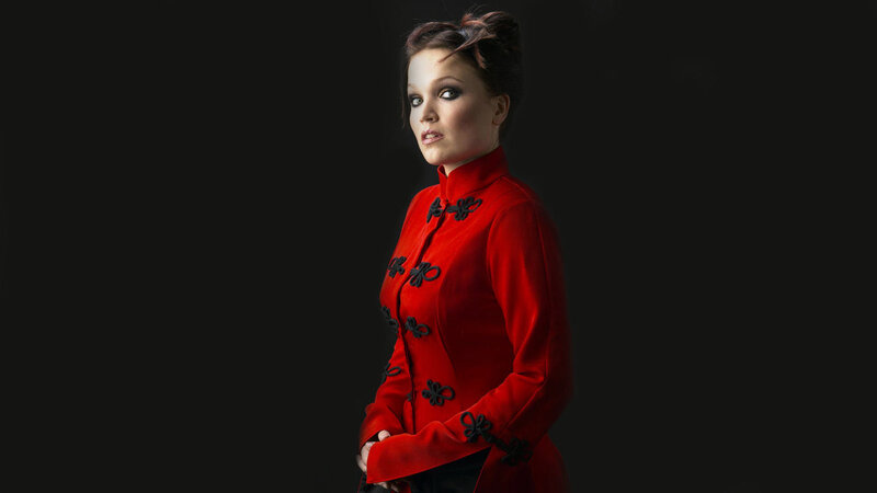 Woman in Red Coat — Dramatic, Photograph, Makeup