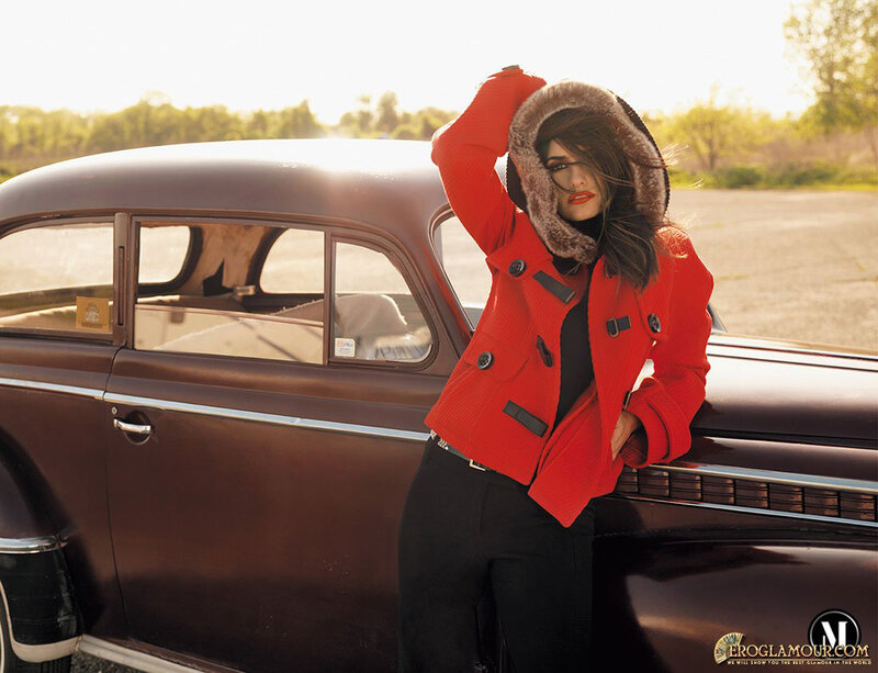 Woman in Red Coat — Dramatic, Sunset
