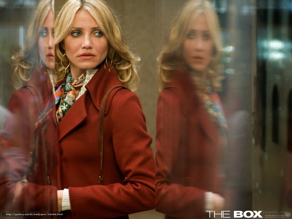 Woman in red coat in elevator
