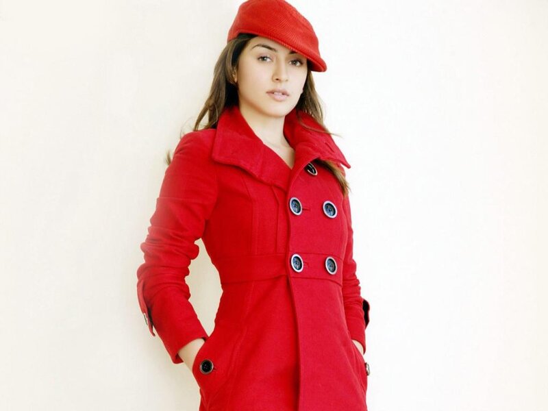 Woman in Red Coat — Neutral, Photograph, Hat