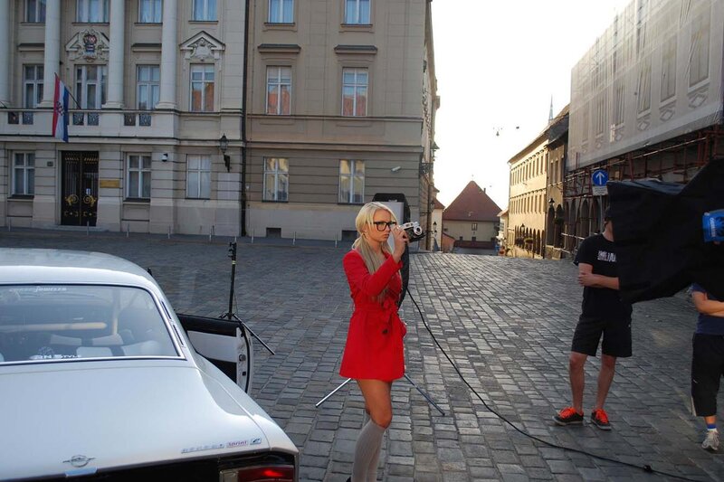 Woman in Red Coat — Outdoor