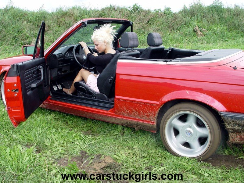 Woman in Red Convertible — Calm