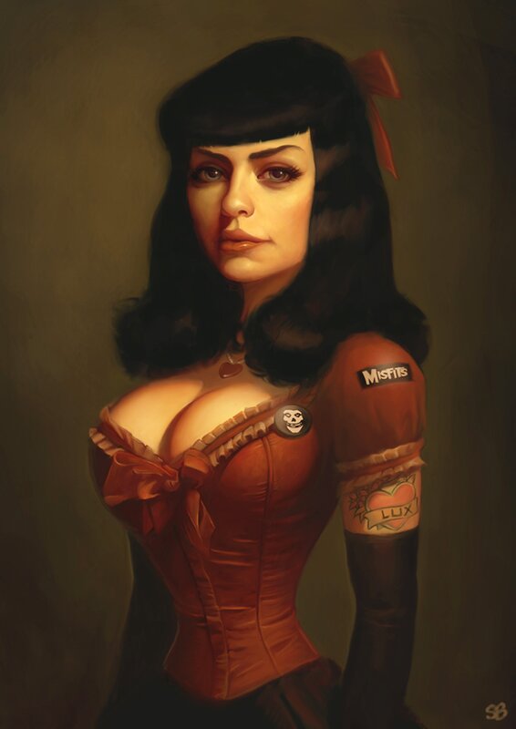 woman in red corset