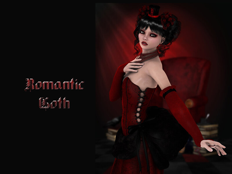 Woman in Red Corset — Dramatic, Night