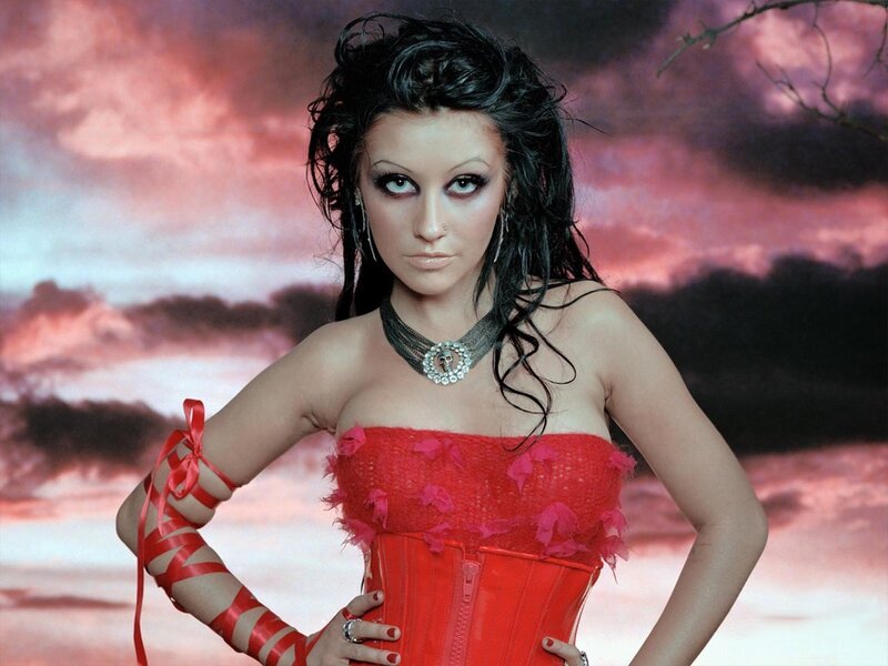 Woman in Red Corset — Dramatic, Sunset, Photograph
