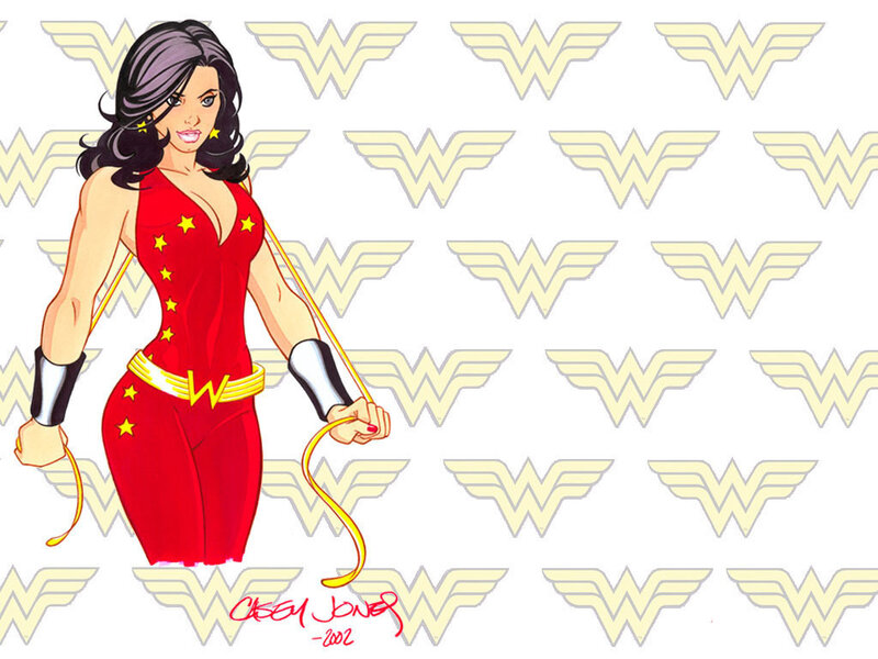 Woman in Red Costume — Confident, Comic