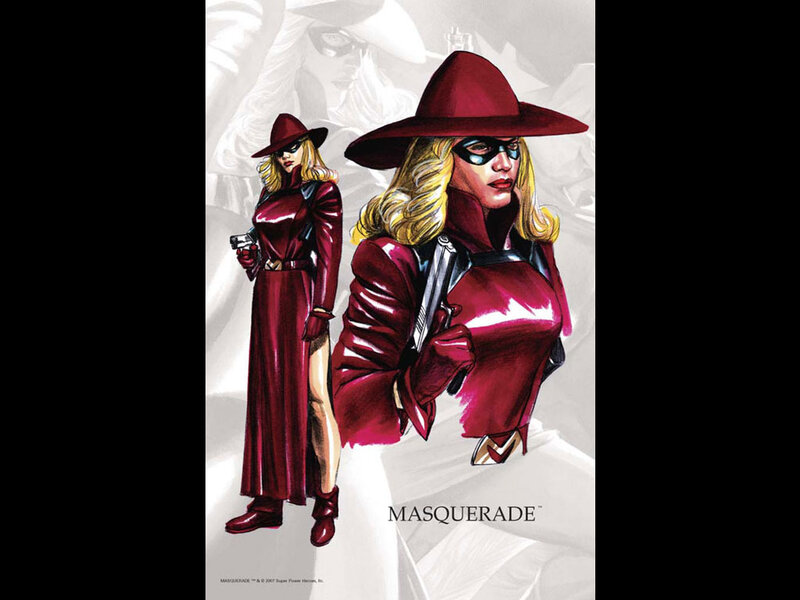 Woman in Red Costume — Dramatic, Comic
