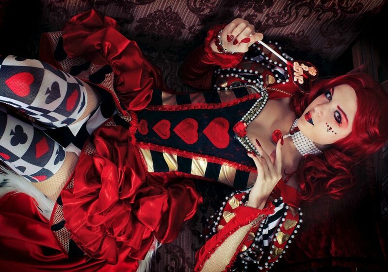 Woman in Red Costume — Dramatic, Photograph, Red Hair