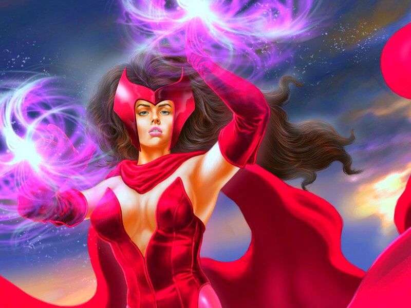 Woman in Red Costume — Dramatic, Sunset, Digital Art