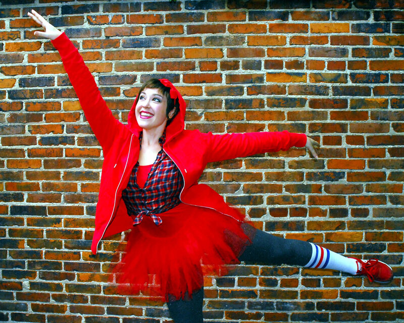 Woman in Red Costume — Playful