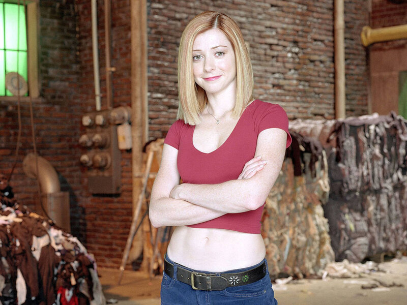 Woman in red crop top