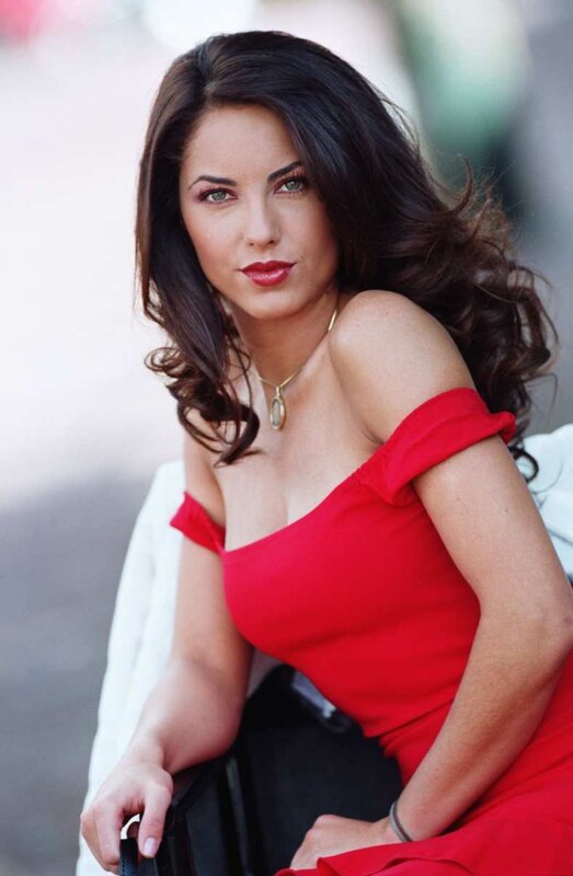 woman in red dress