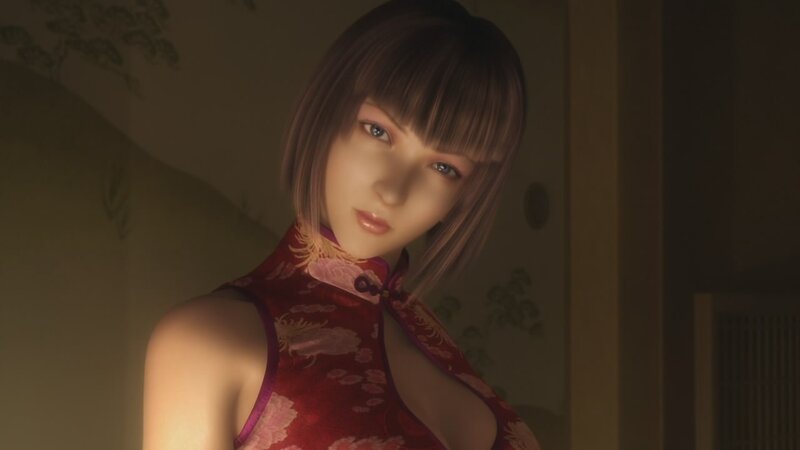 woman in red dress