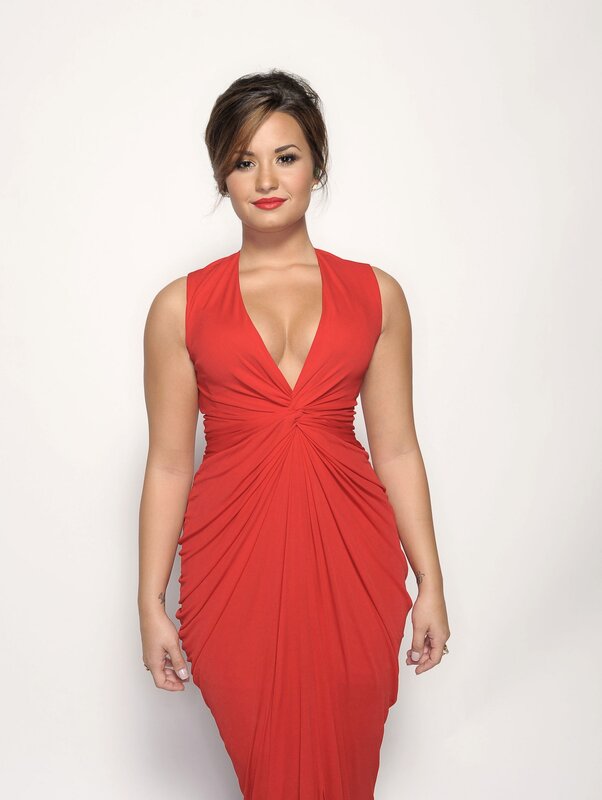 Woman in red dress