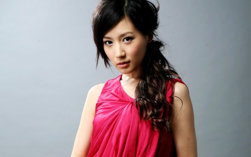 woman in red dress