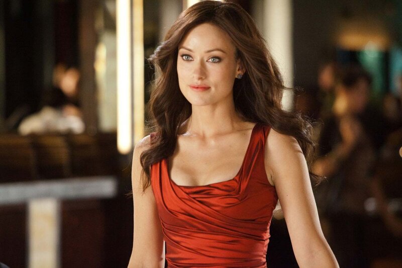 Woman in red dress