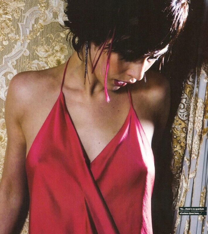 woman in red dress