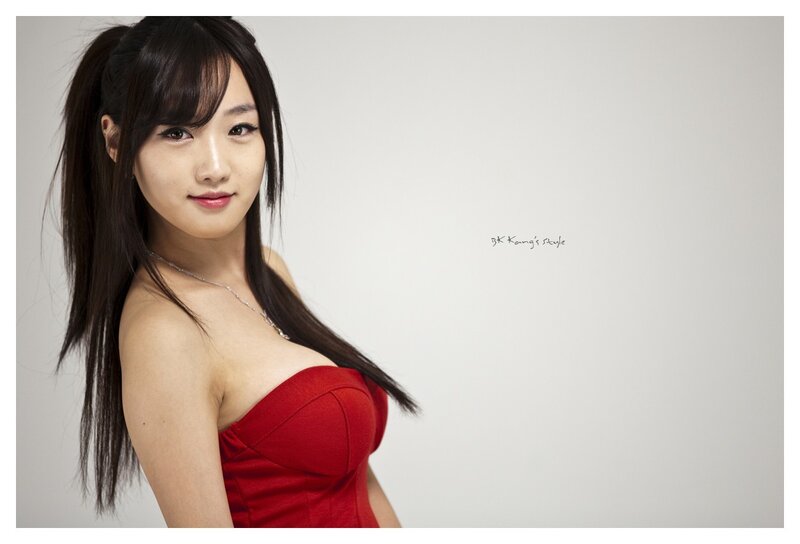 woman in red dress