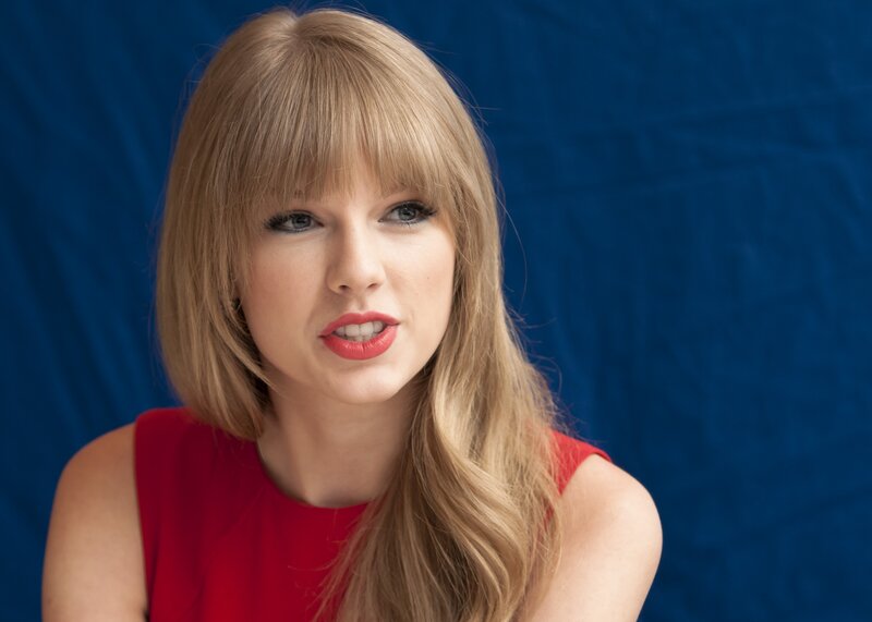 woman in red dress