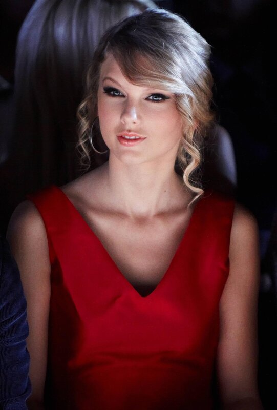 woman in red dress